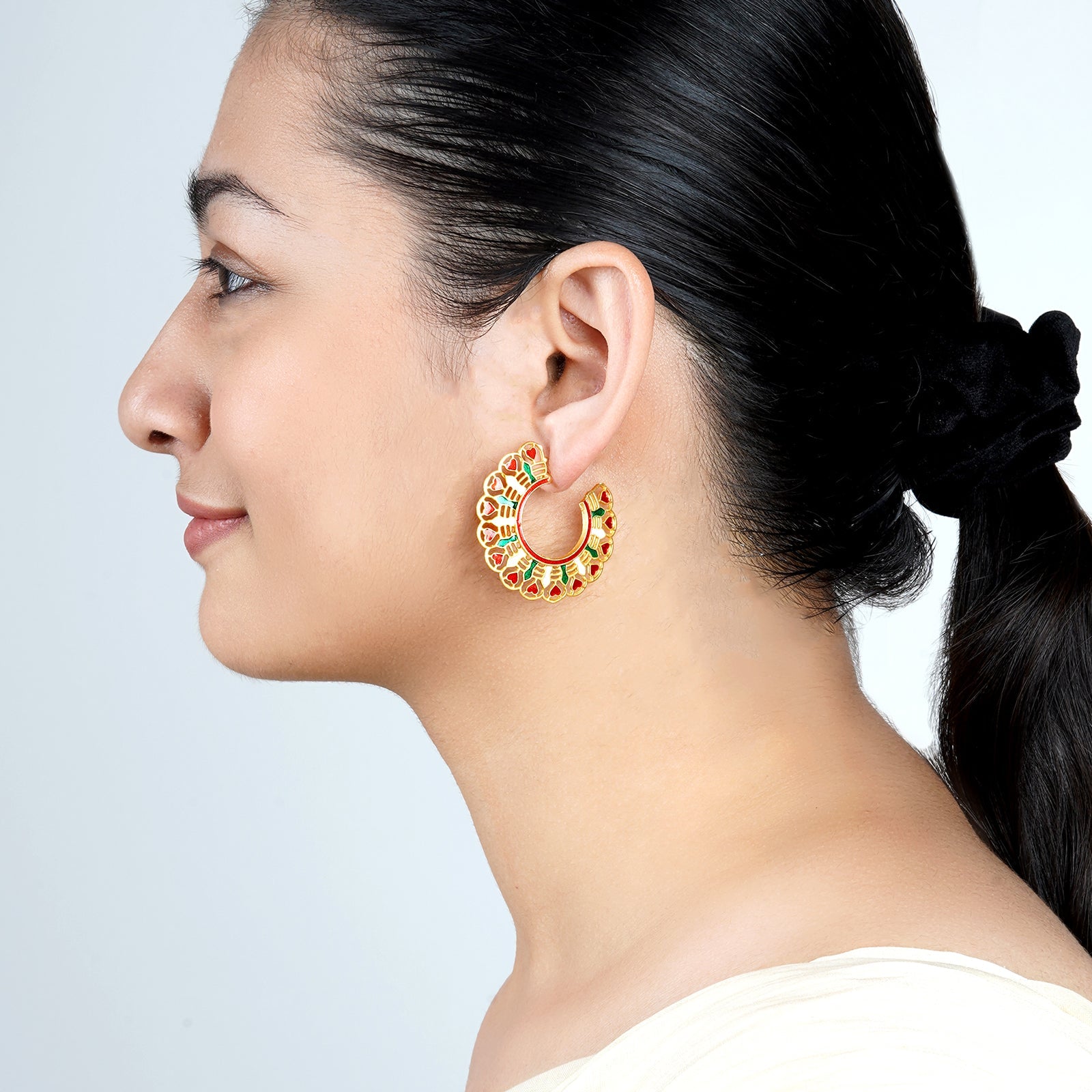 Teejh Aamani Red & Green Earrings