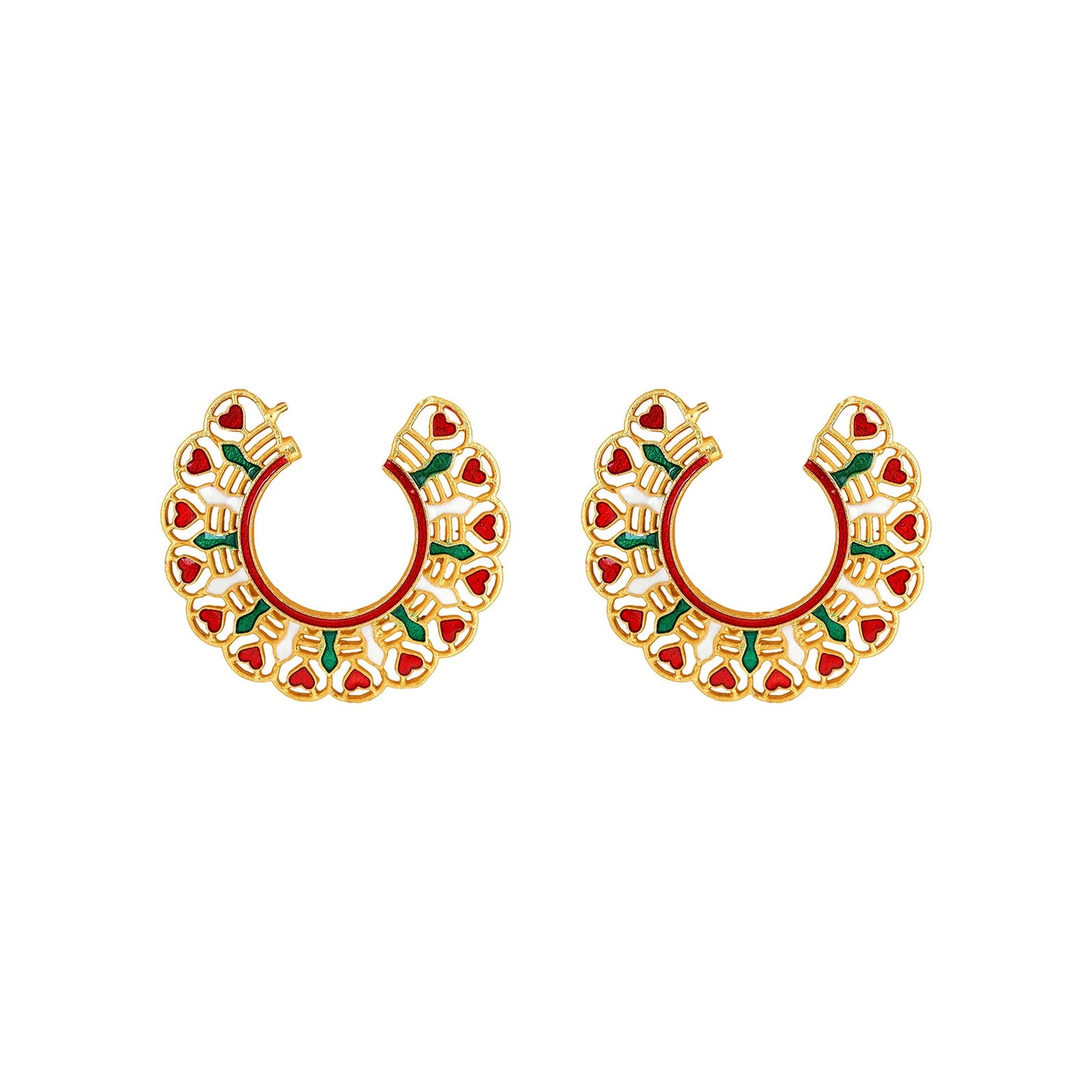 Teejh Aamani Red & Green Earrings