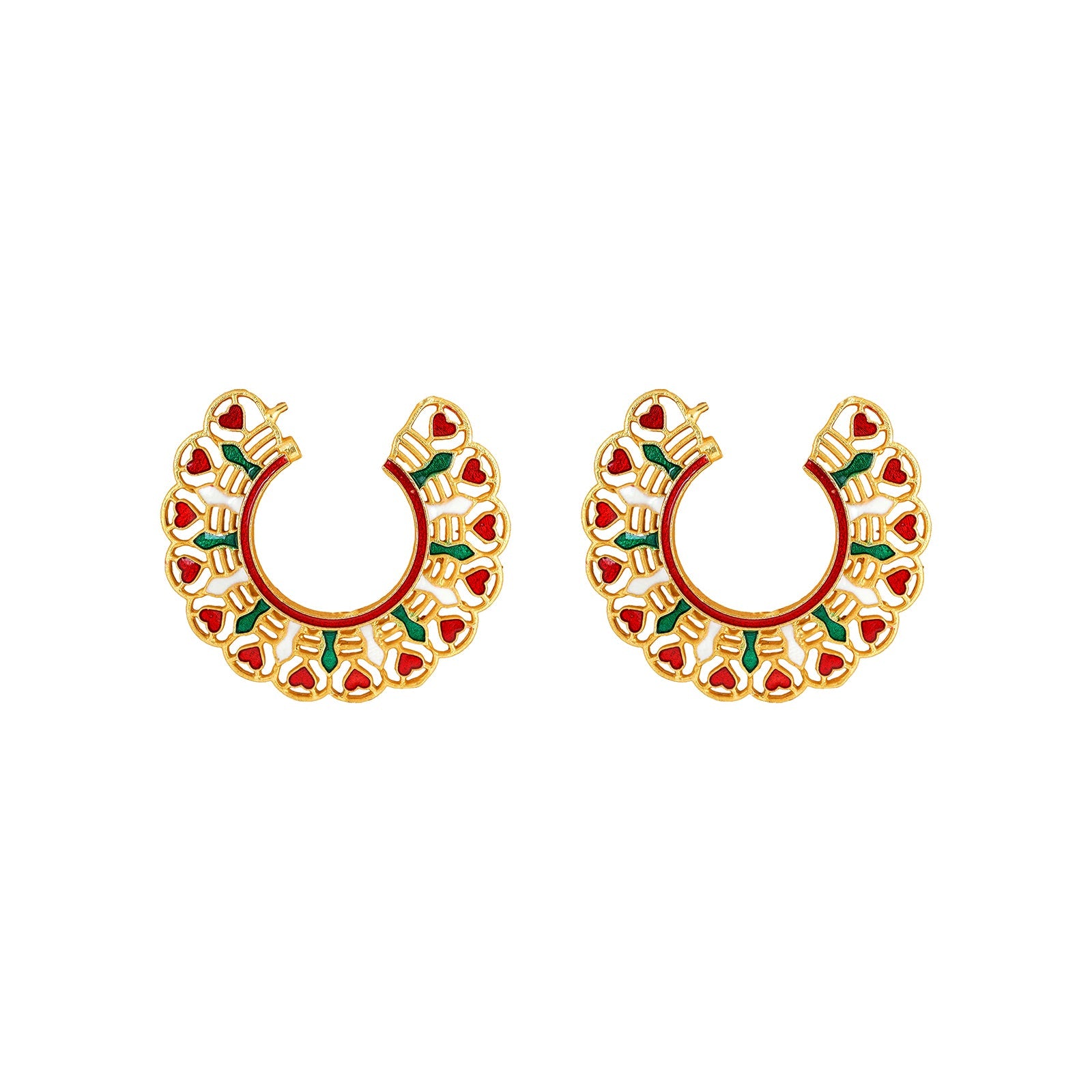 Teejh Aamani Red & Green Earrings