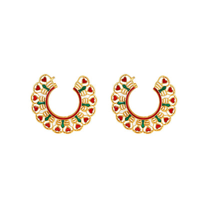 Teejh Aamani Red & Green Earrings