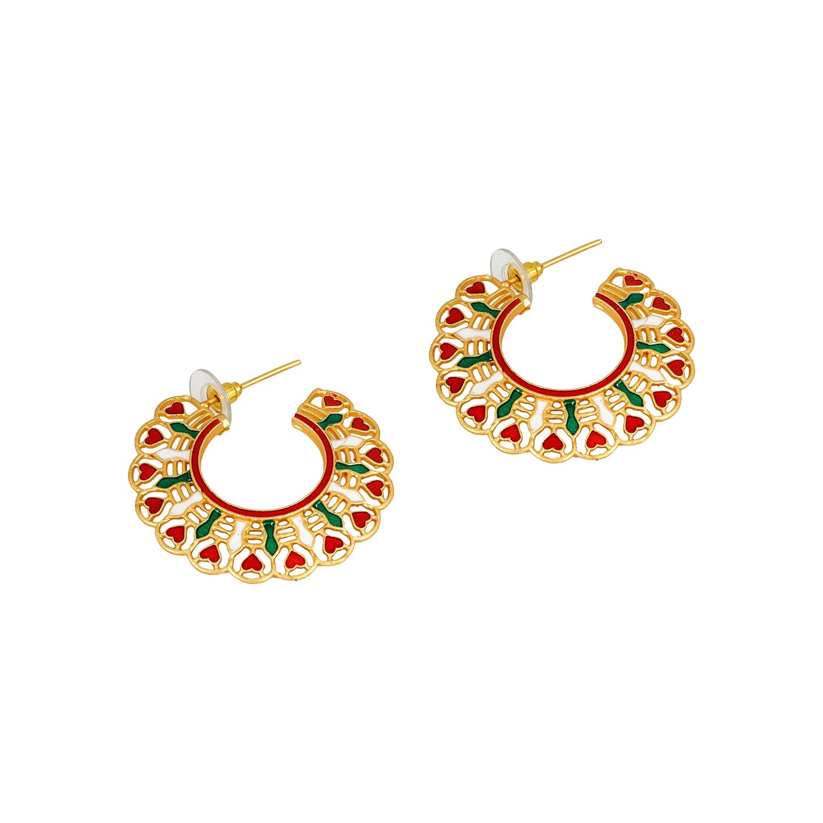 Teejh Aamani Red & Green Earrings