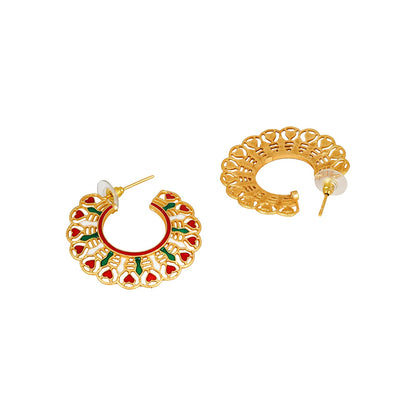 Teejh Aamani Red & Green Earrings
