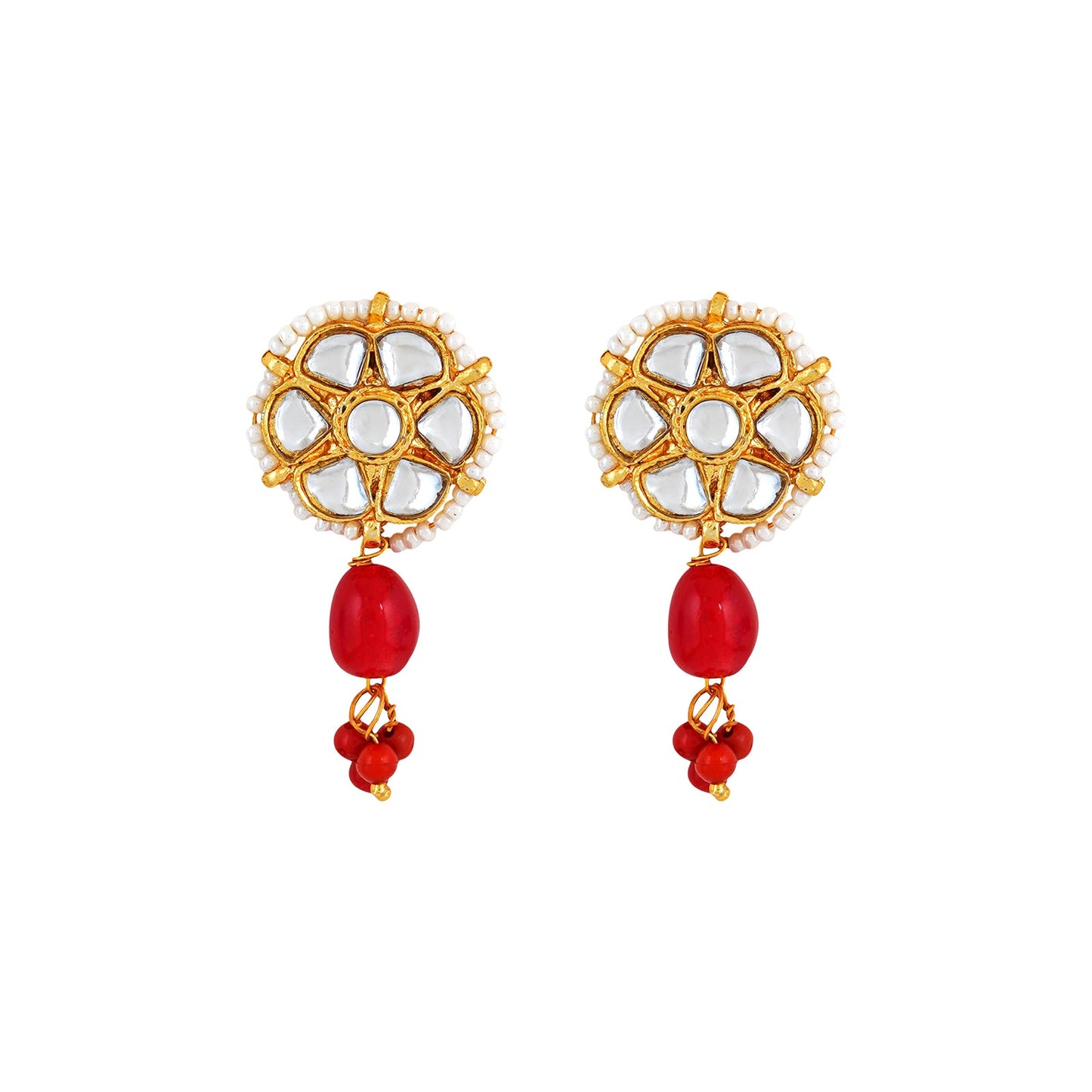 Teejh Akruti Red Necklace Set