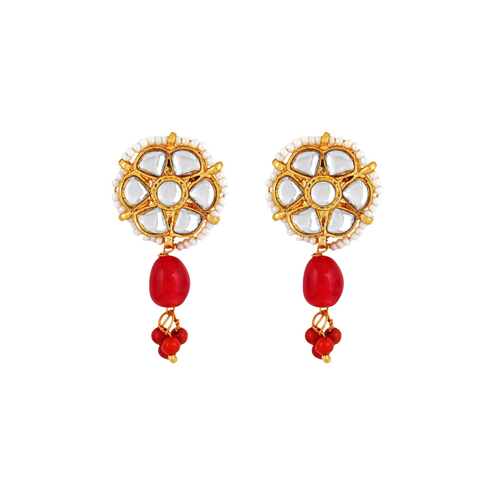 Teejh Akruti Red Necklace Set