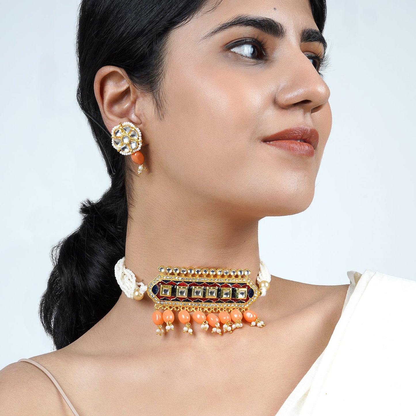 Teejh Akruti Blue Necklace Set