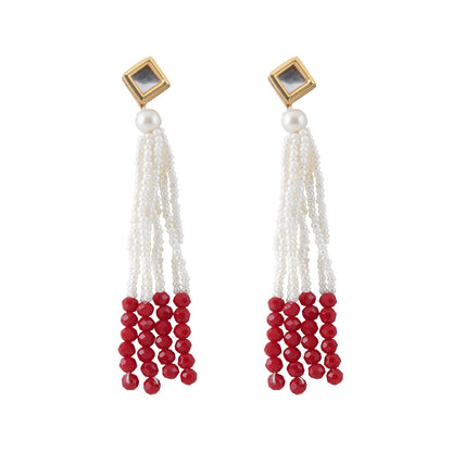 Teejh Jareen Red and White Gold Necklace Set