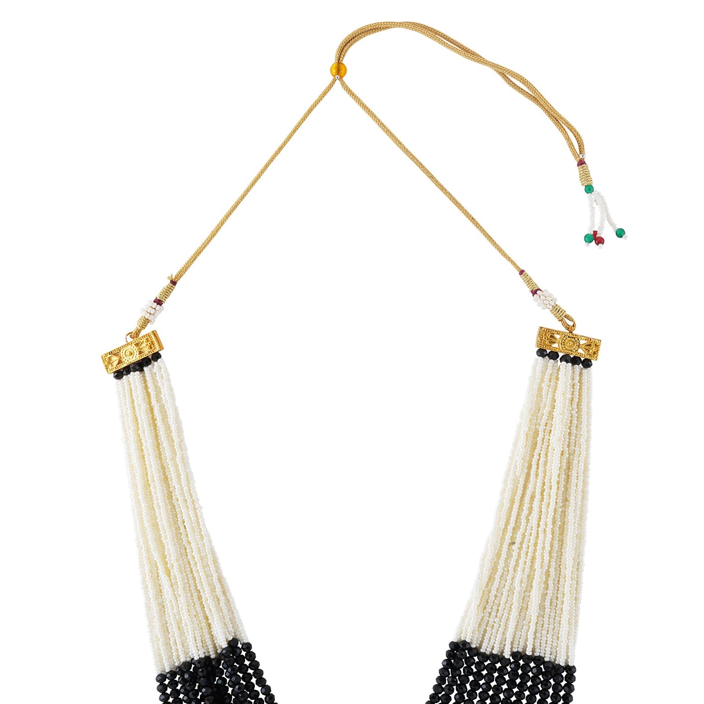 Teejh Jareen Black and White Gold Necklace Set