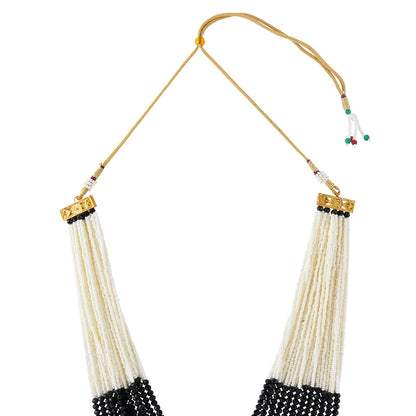 Teejh Jareen Black and White Gold Necklace Set