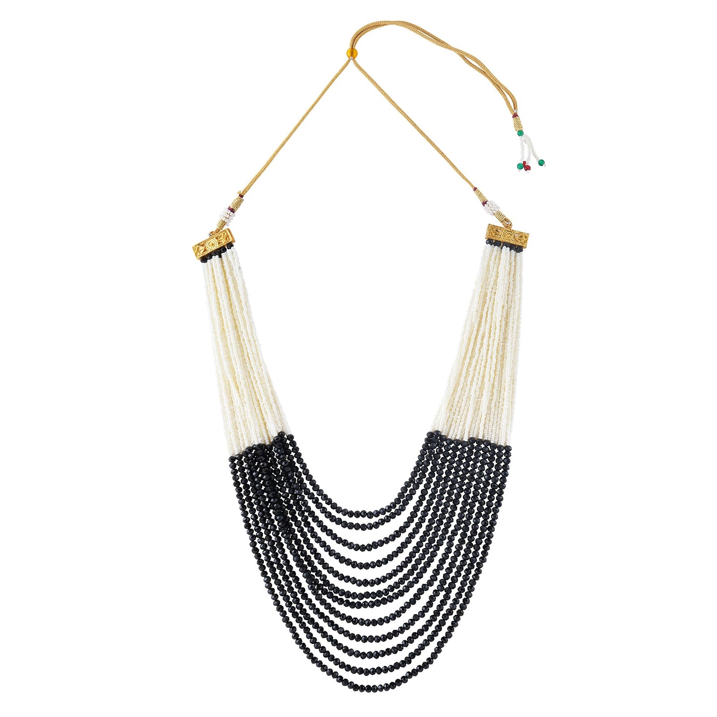 Teejh Jareen Black and White Gold Necklace Set