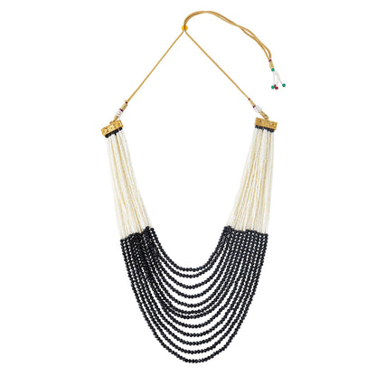 Teejh Jareen Black and White Gold Necklace Set