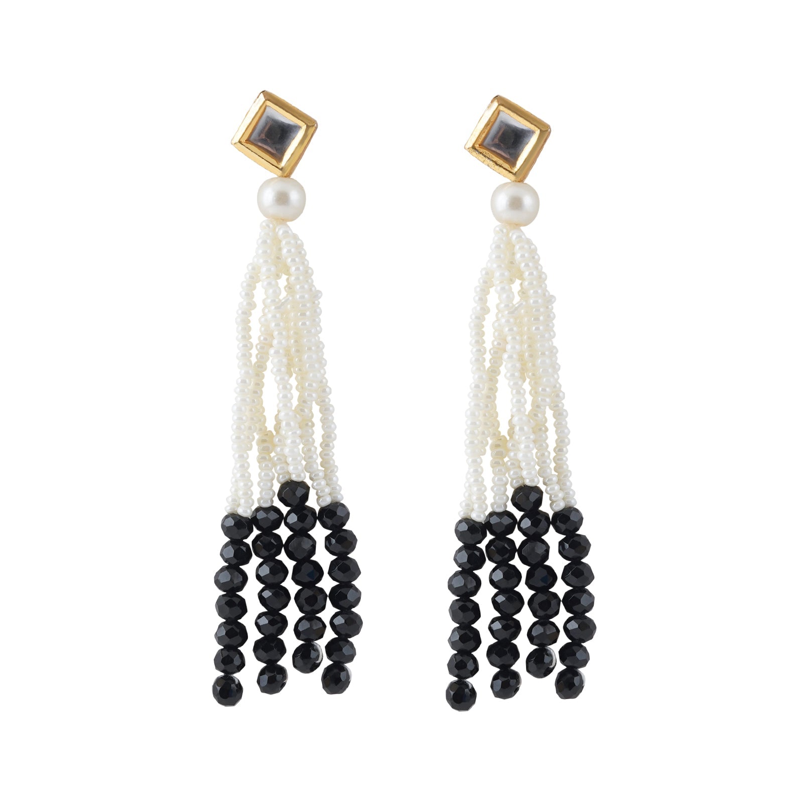 Teejh Jareen Black and White Gold Necklace Set