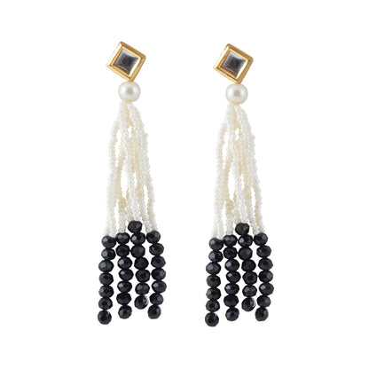 Teejh Jareen Black and White Gold Necklace Set