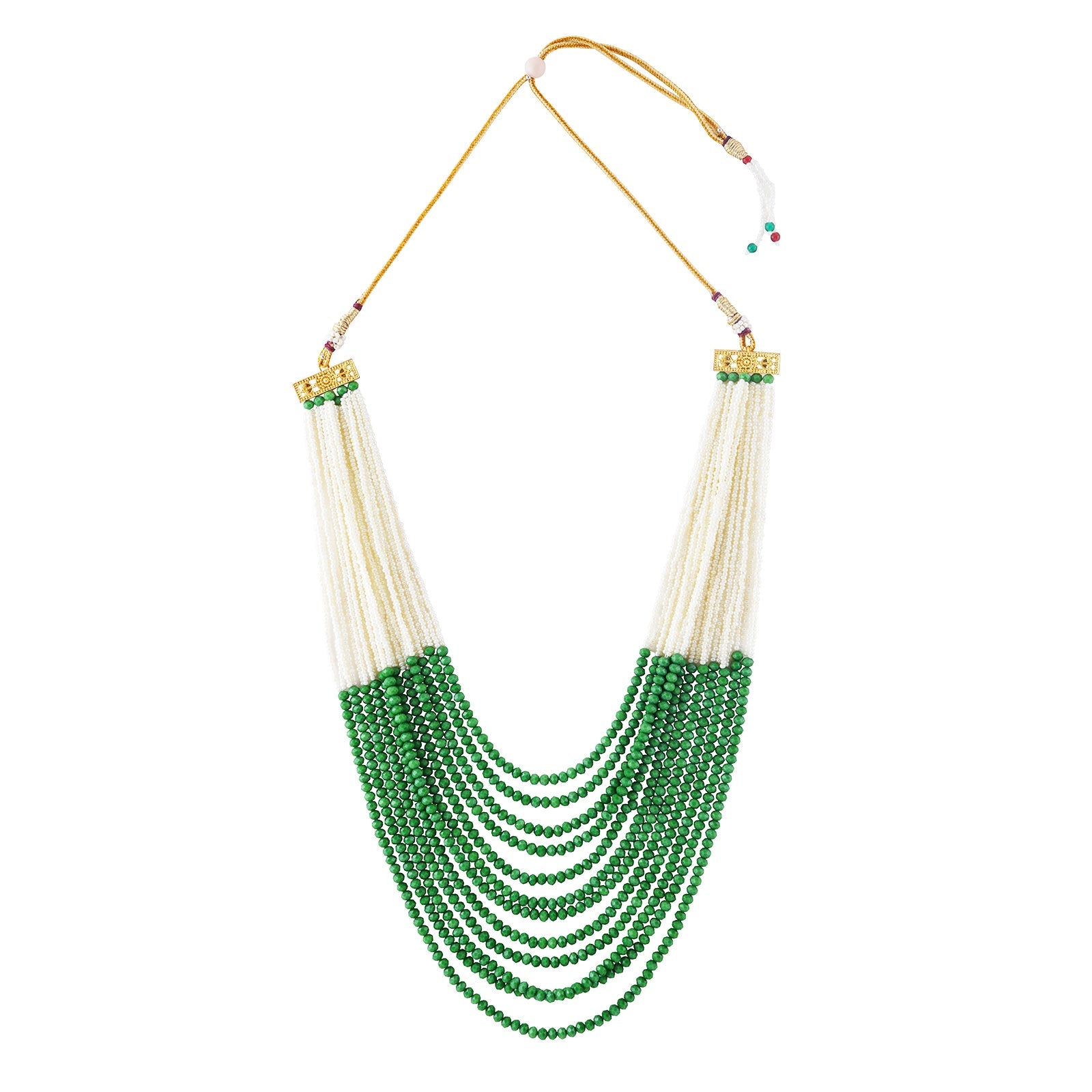 Teejh Jareen Green and White Gold Necklace Set