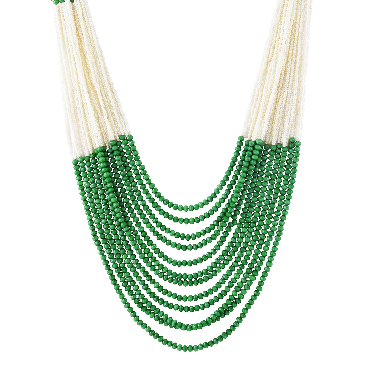 Teejh Jareen Green and White Gold Necklace Set