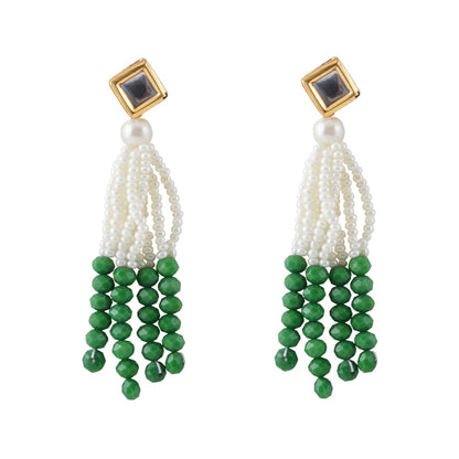 Teejh Jareen Green and White Gold Necklace Set