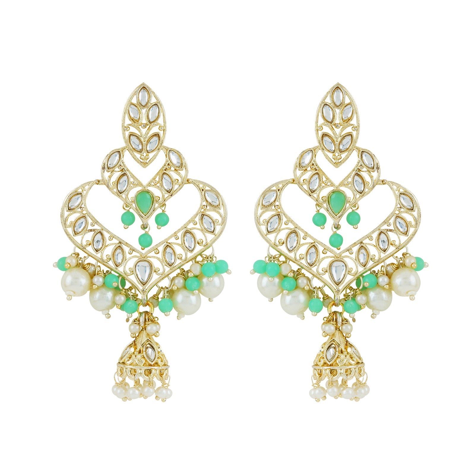 Teejh Shrijita Mint Gold Enamel Earrings