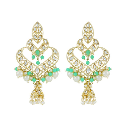Teejh Shrijita Mint Gold Enamel Earrings
