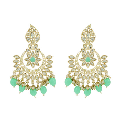 Teejh Trishika Mint Green Gold Enamel Earrings