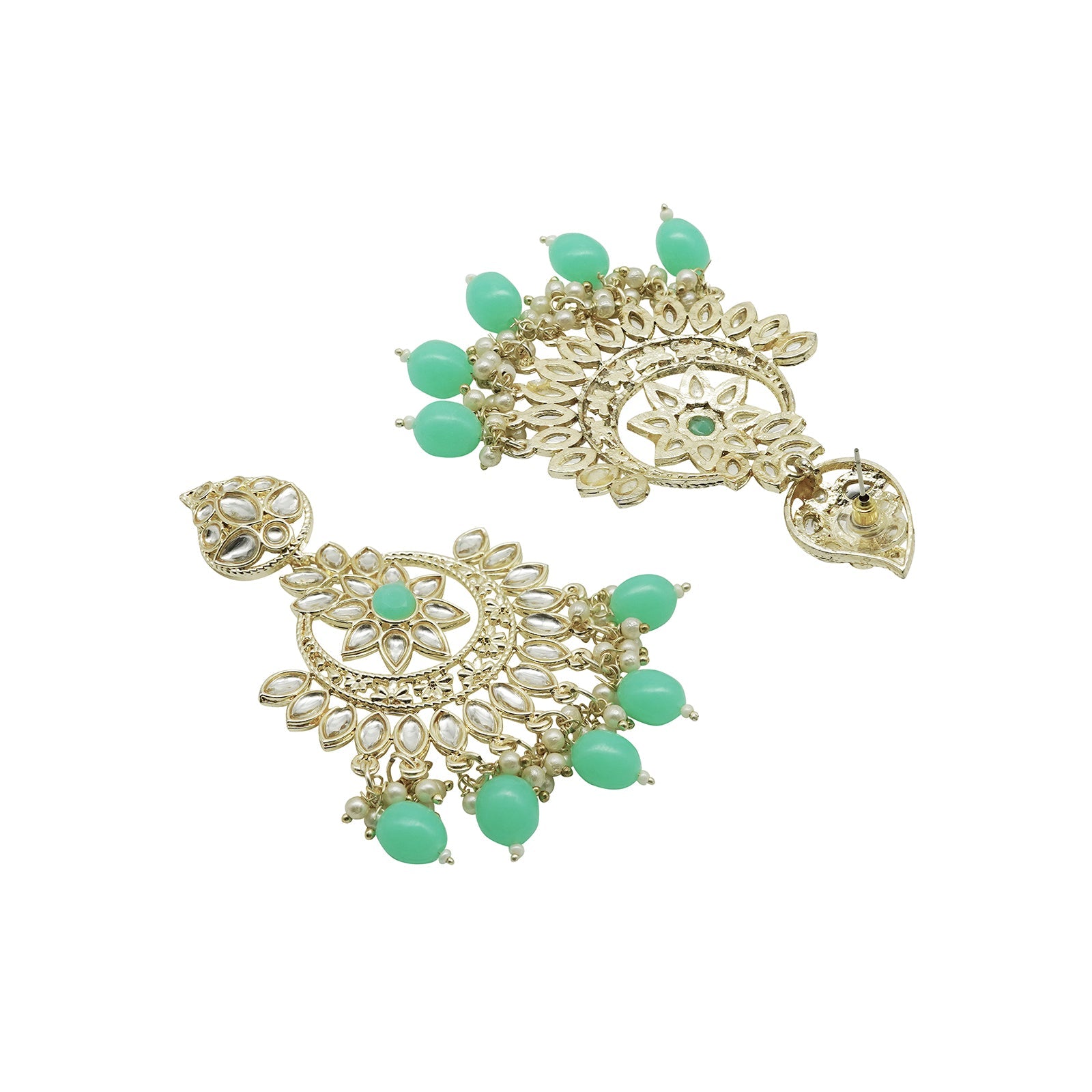 Teejh Trishika Mint Green Gold Enamel Earrings