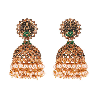 Teejh Chakriya Green Gold Enamel Earrings