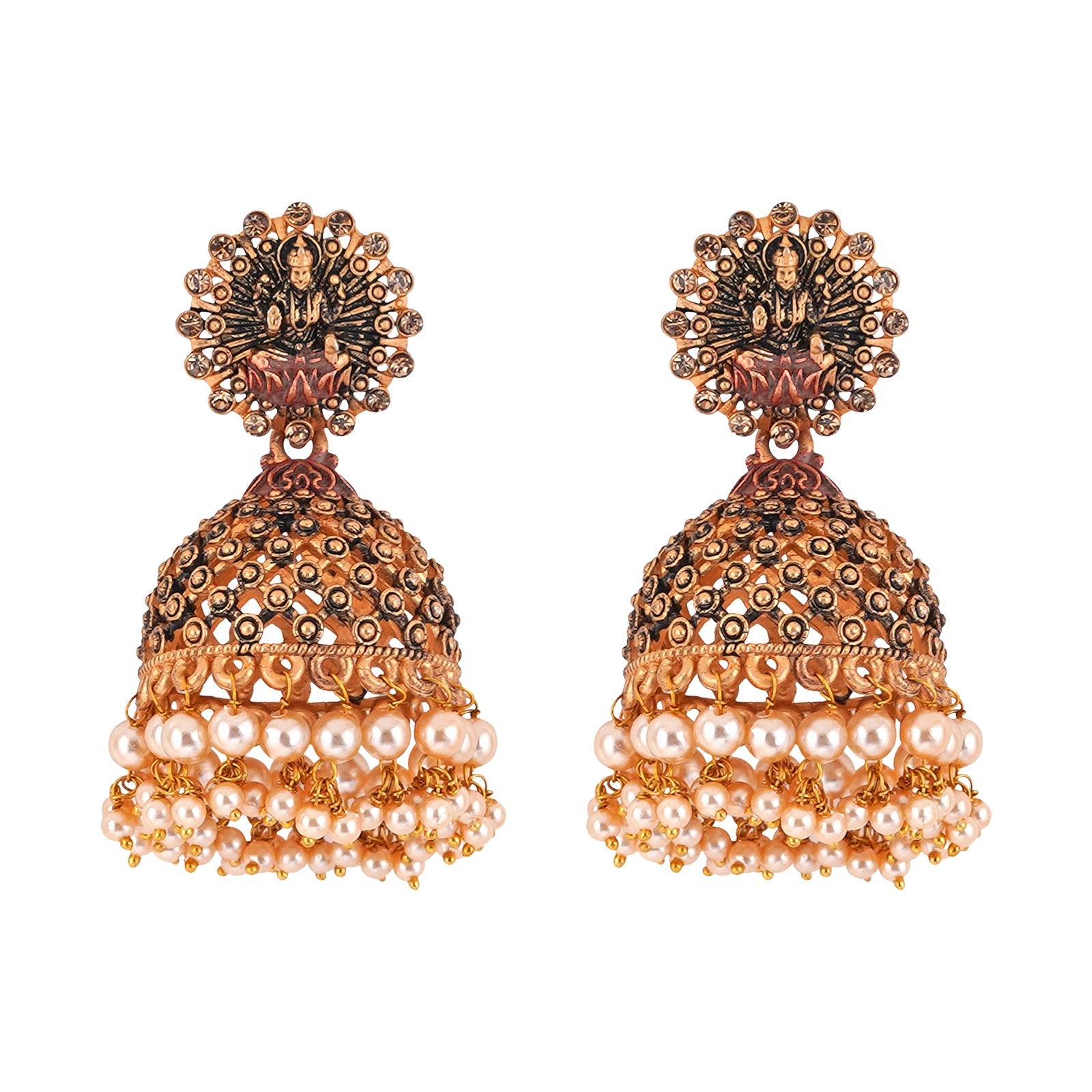 Teejh Chakriya Maroon Gold Enamel Earrings