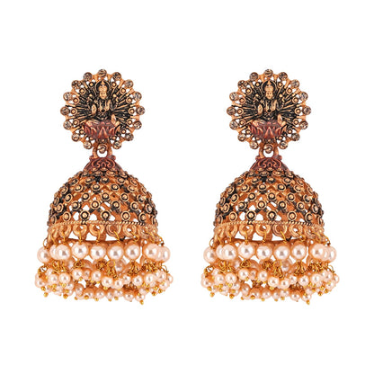 Teejh Chakriya Maroon Gold Enamel Earrings