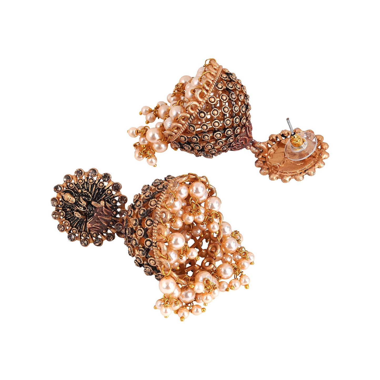 Teejh Chakriya Maroon Gold Enamel Earrings