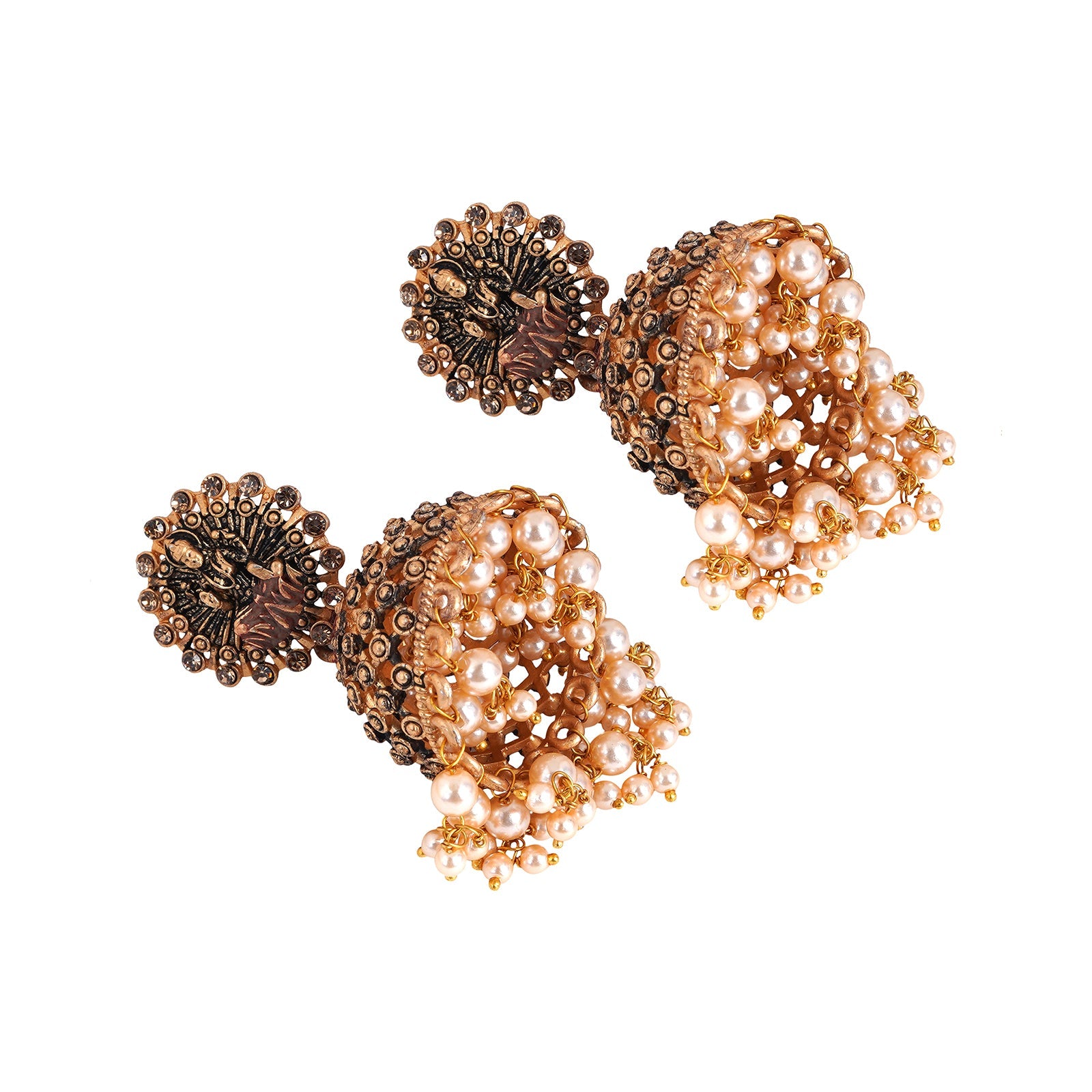 Teejh Chakriya Maroon Gold Enamel Earrings