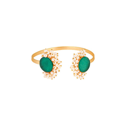 Teejh Piyali Green Studded Pearl Bracelet