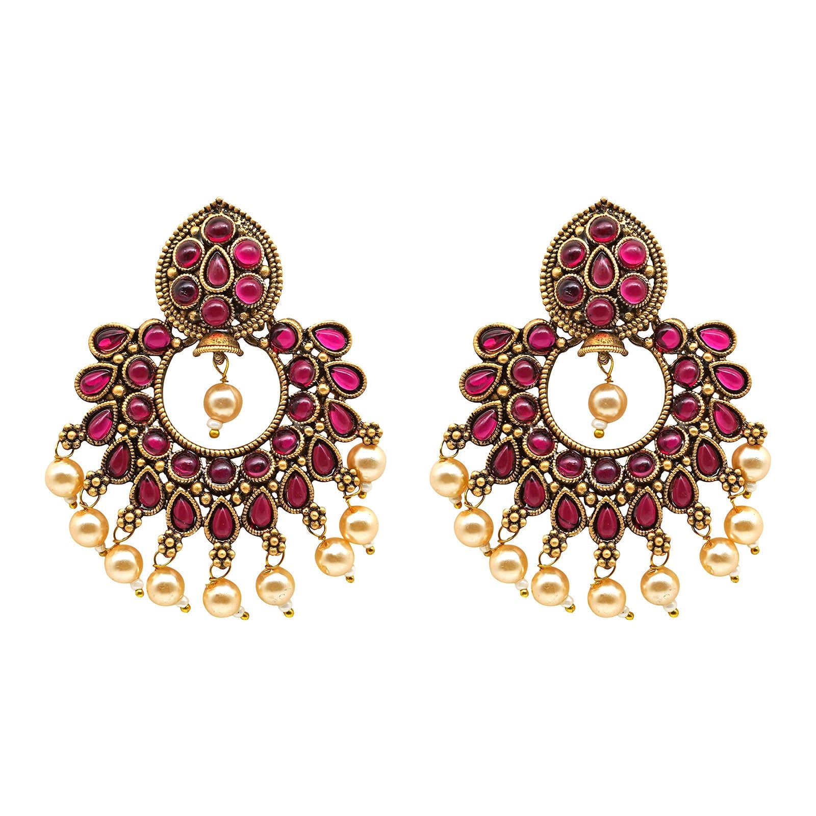 Teejh Ira Maroon Gold Enamel Earrings