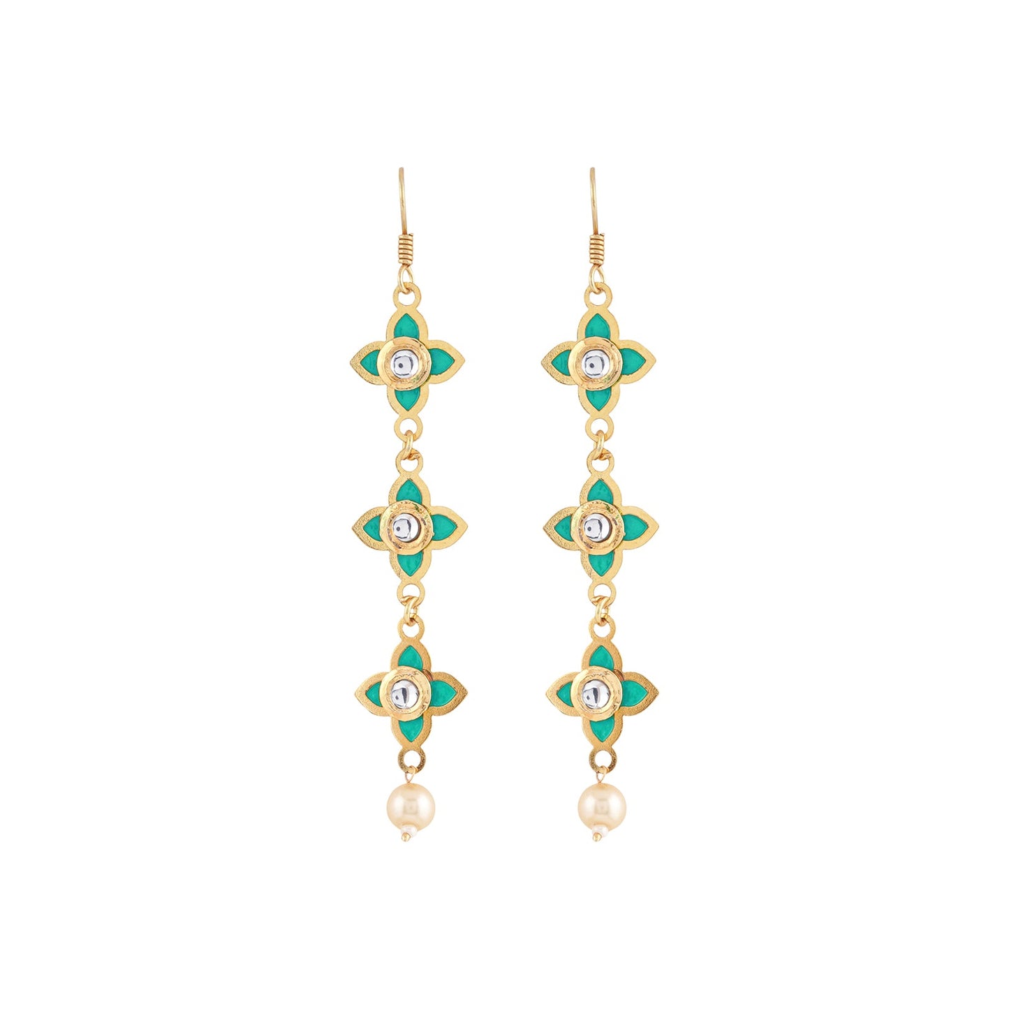 Teejh Tvarita Turquoise Gold Earring