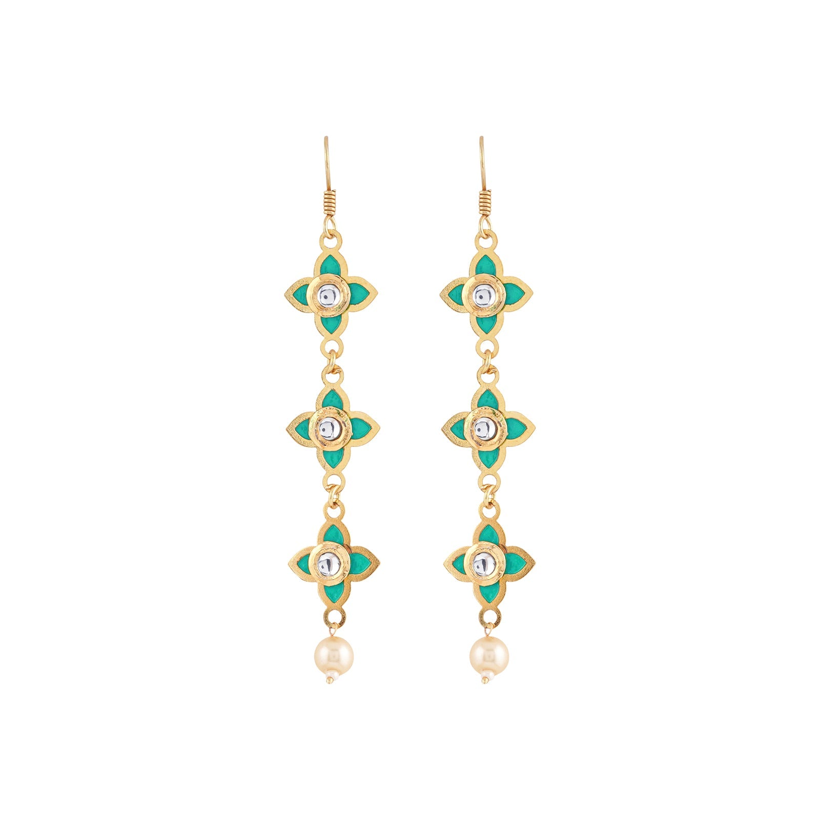 Teejh Tvarita Turquoise Gold Earring