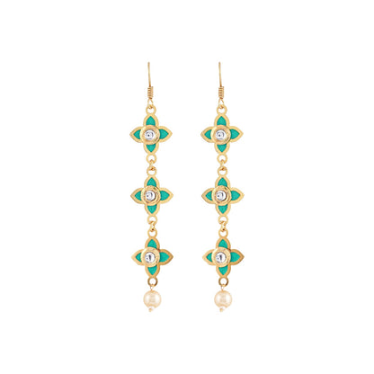 Teejh Tvarita Turquoise Gold Earring