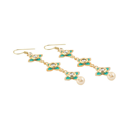 Teejh Tvarita Turquoise Gold Earring