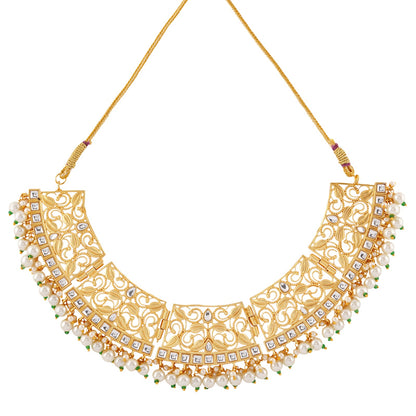 Teejh Revika Pearl and Gold Necklace Set