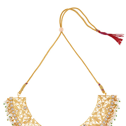 Teejh Revika Pearl and Gold Necklace Set