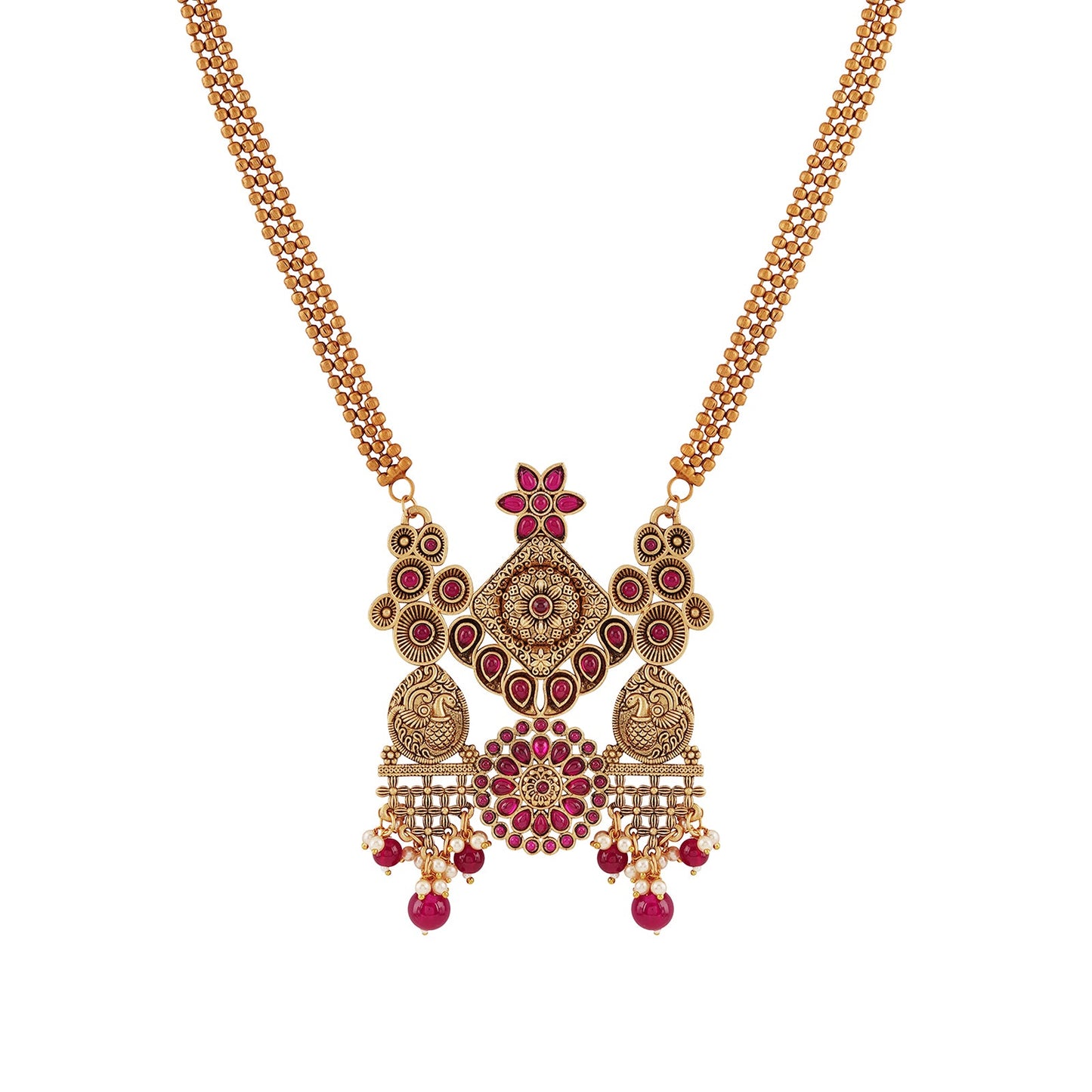 Teejh Kanvi Gold Ruby Necklace Set