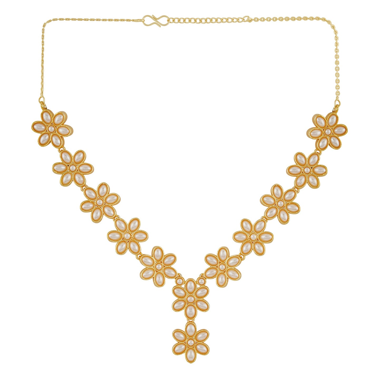Kriya Gold  Oxidised Pearl Necklace Set