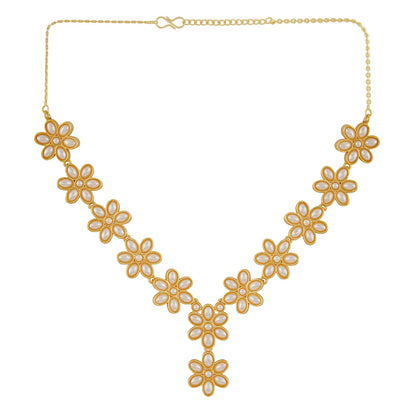 Kriya Gold  Oxidised Pearl Necklace Set