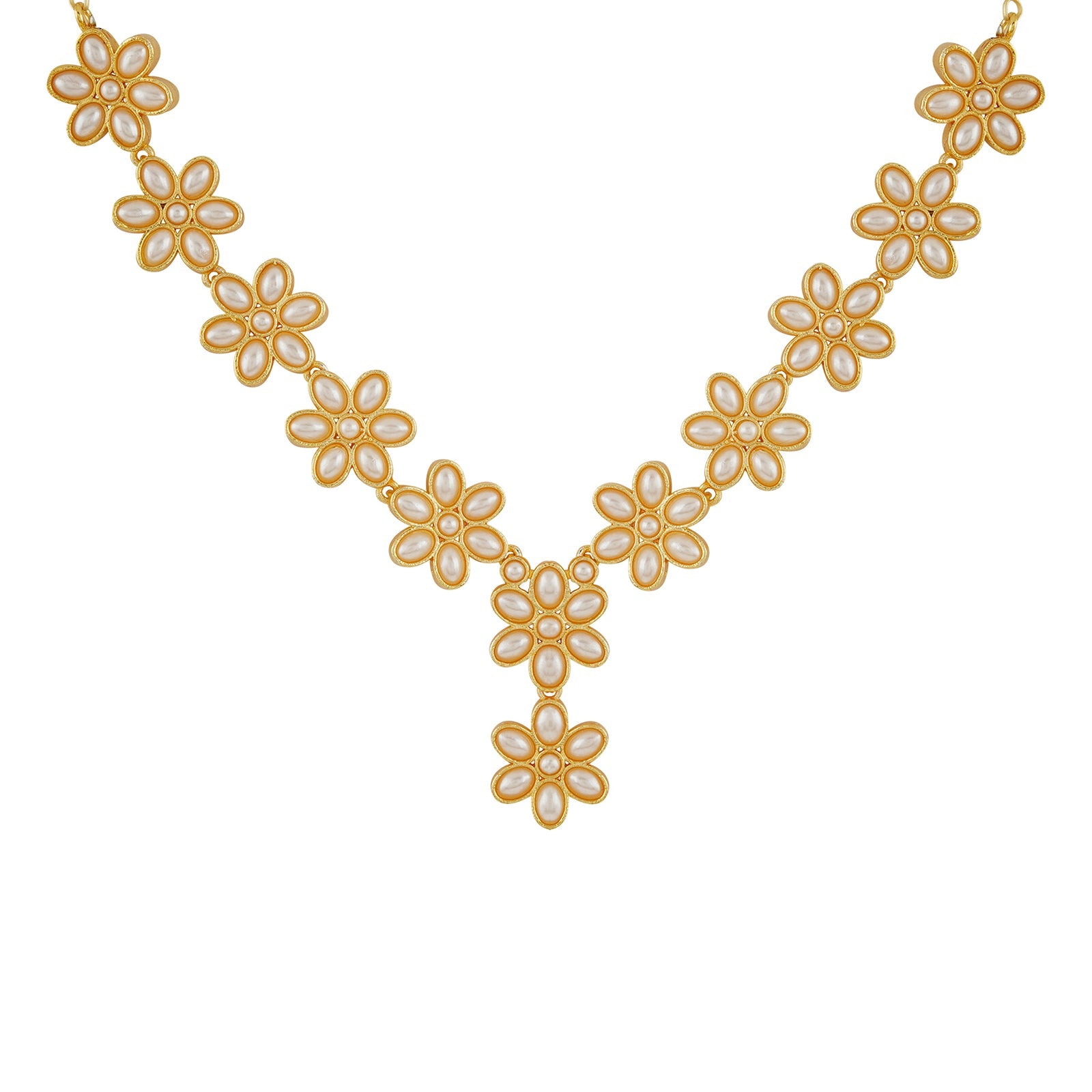 Kriya Gold  Oxidised Pearl Necklace Set