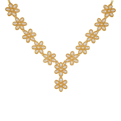 Kriya Gold  Oxidised Pearl Necklace Set