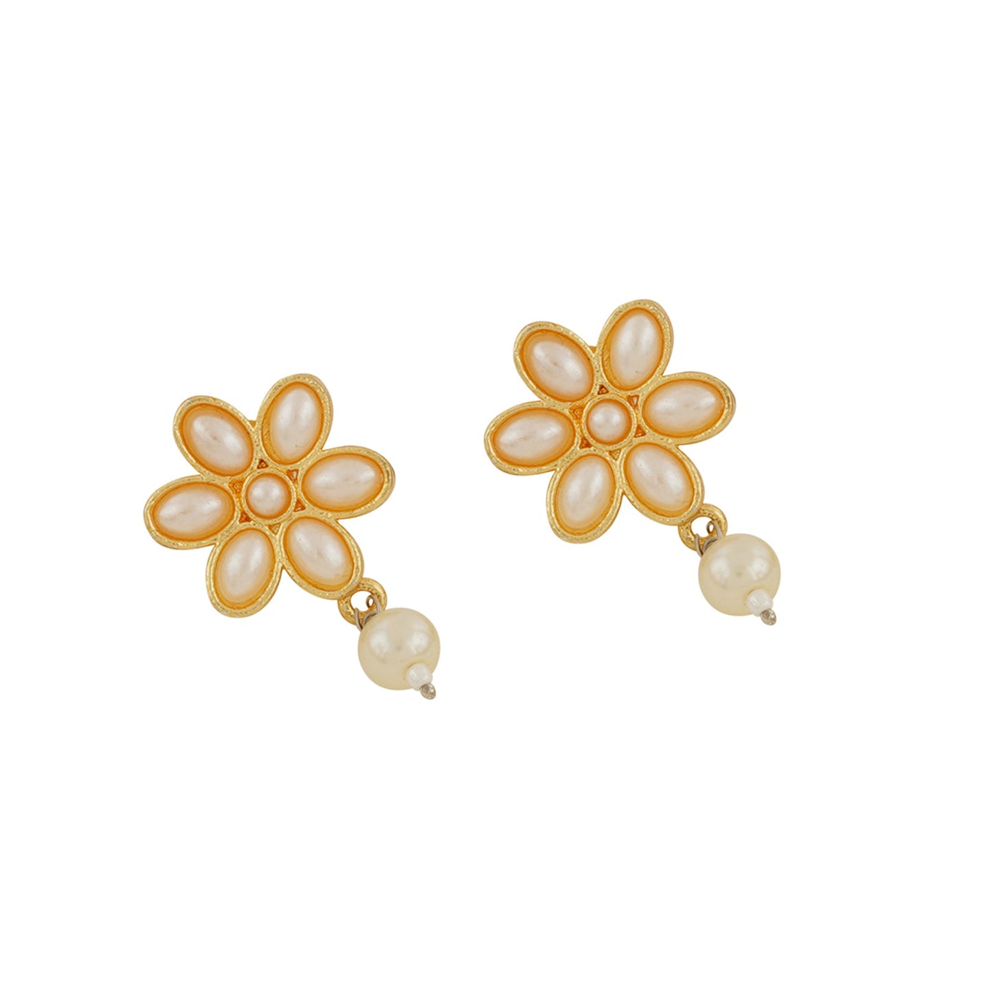 Kriya Gold  Oxidised Pearl Necklace Set