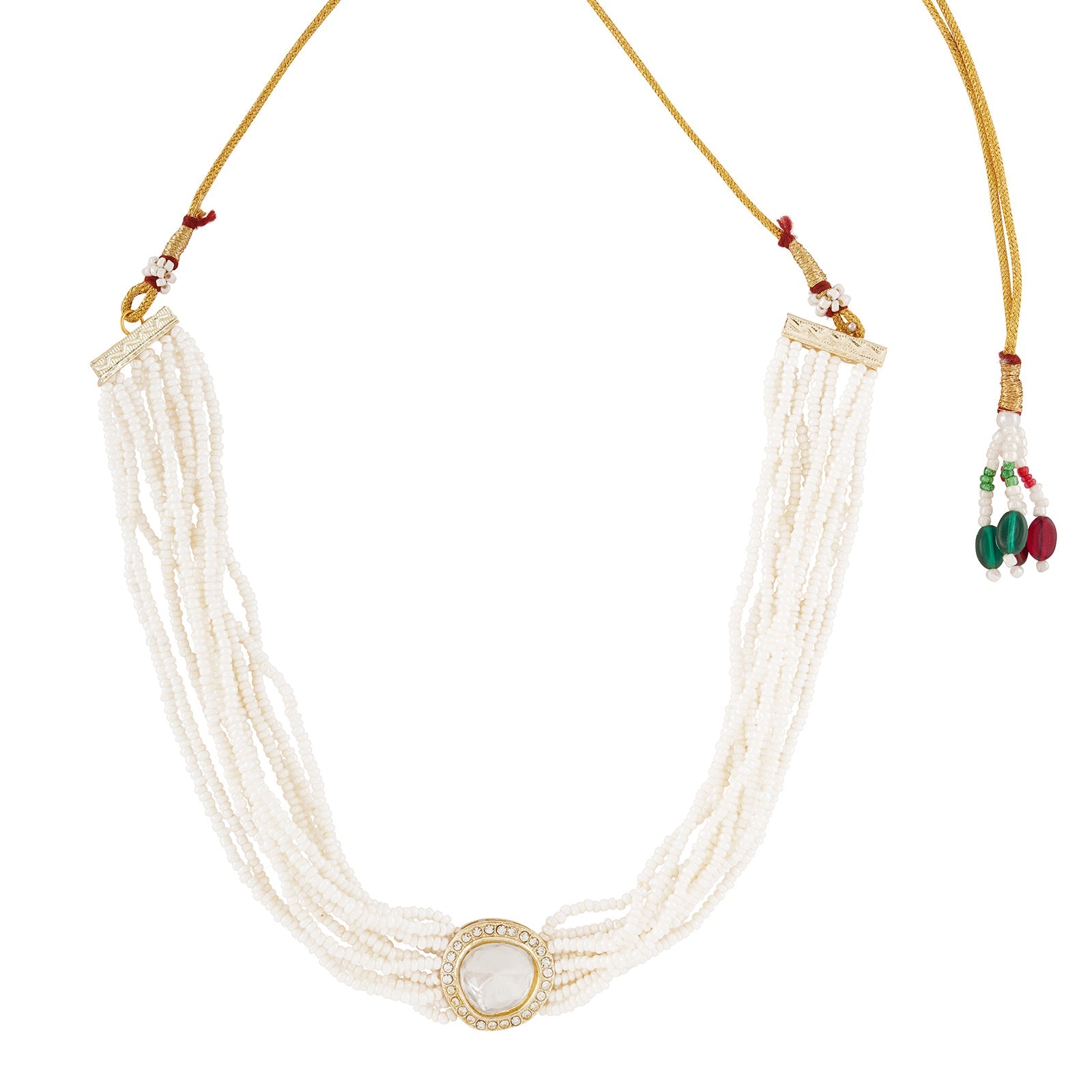 Teejh Jodha Light Gold Necklace Set