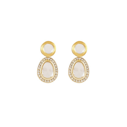 Teejh Heer Light Gold Uncut Stone Necklace Set