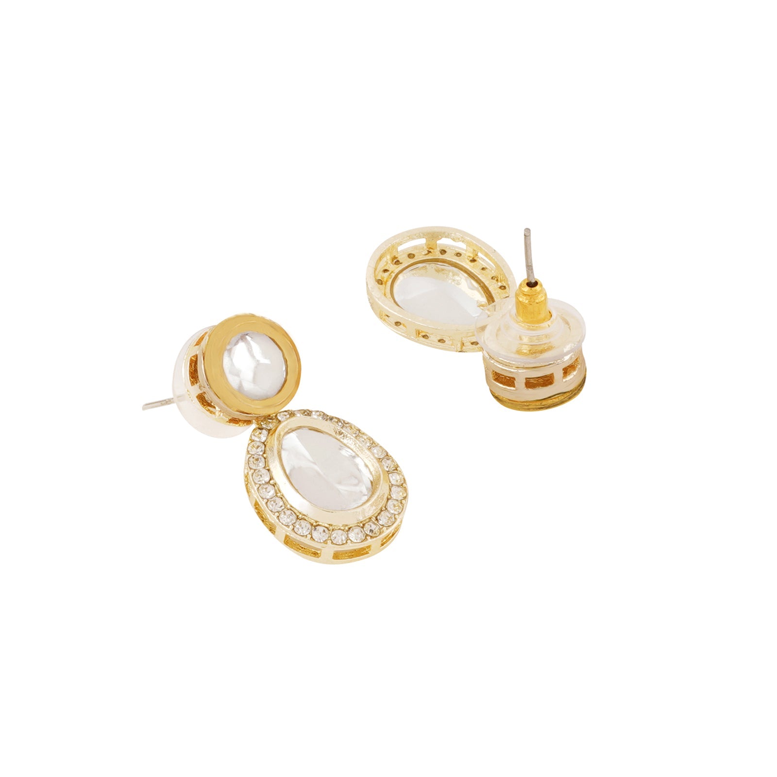 Teejh Heer Light Gold Uncut Stone Necklace Set