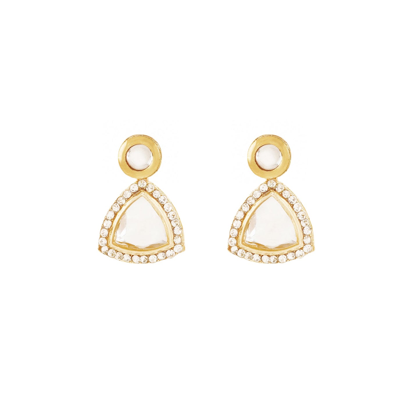 Teejh Noor Light Gold Uncut Stone Necklace Set