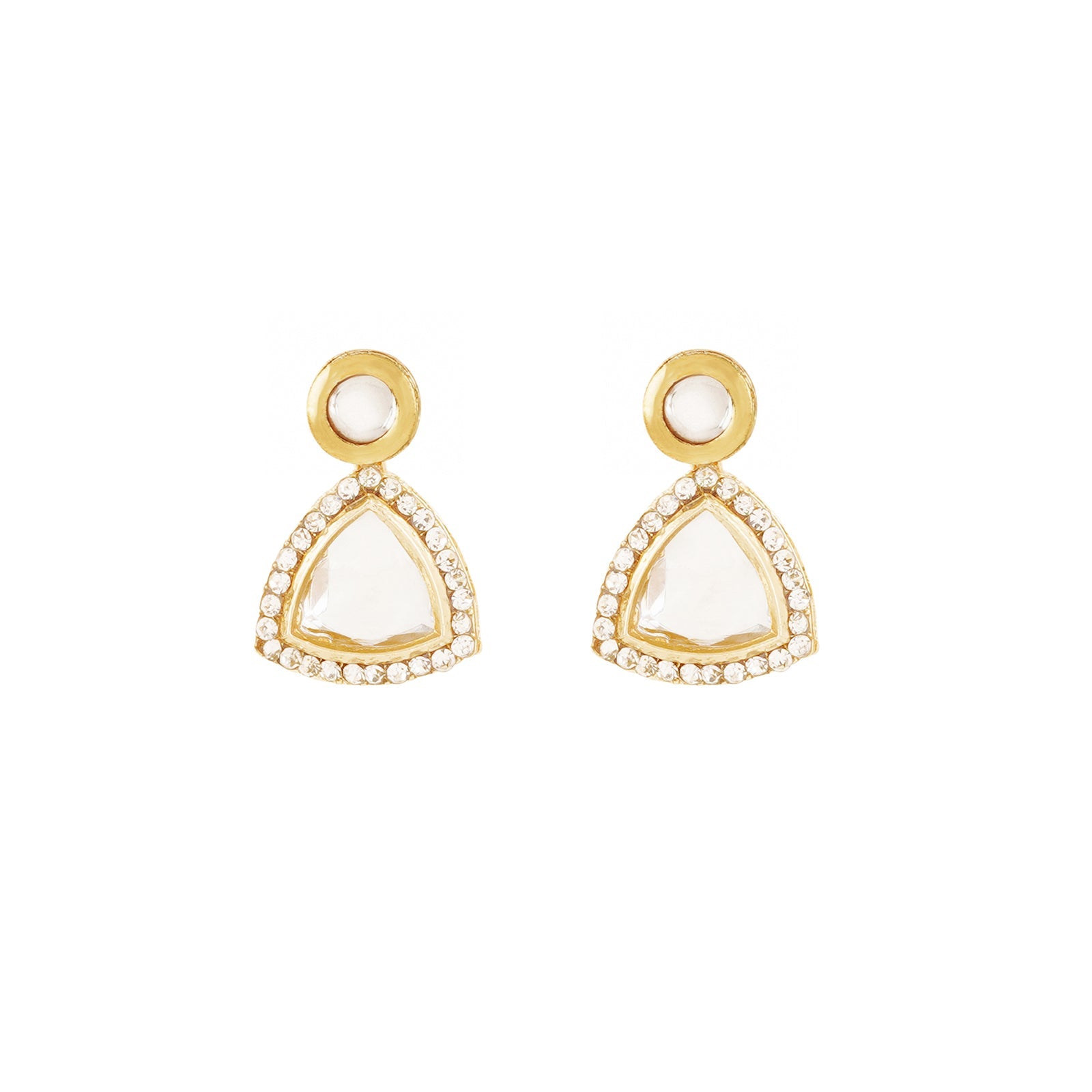 Teejh Noor Light Gold Uncut Stone Necklace Set