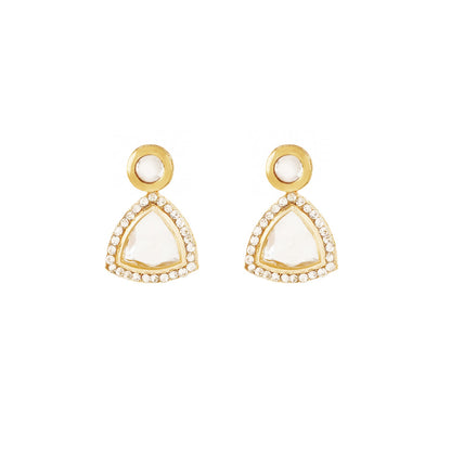 Teejh Noor Light Gold Uncut Stone Necklace Set
