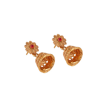 Teejh Dharmika Gold Red And Green Necklace Set