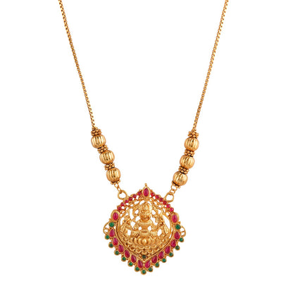 Teejh Kahlima Gold Red And Green Necklace Set